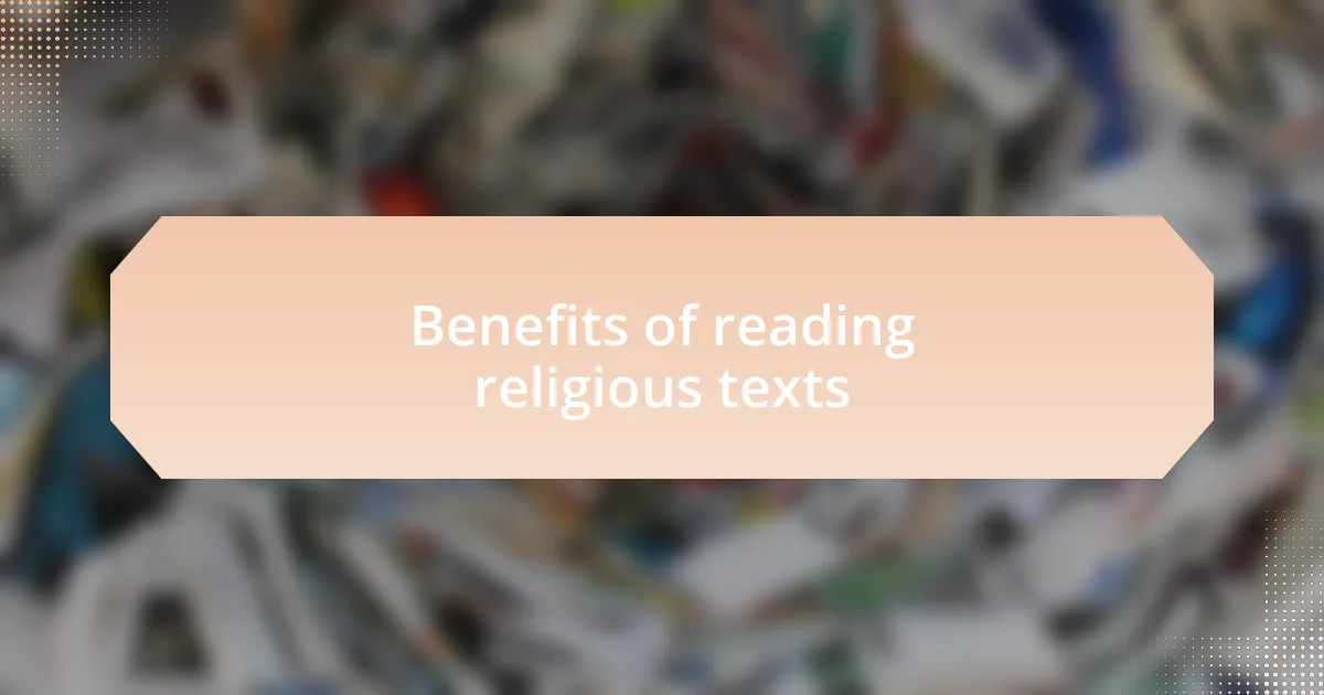 Benefits of reading religious texts