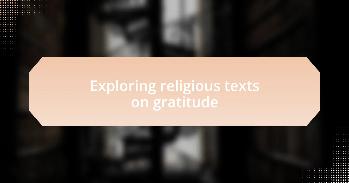 Exploring religious texts on gratitude
