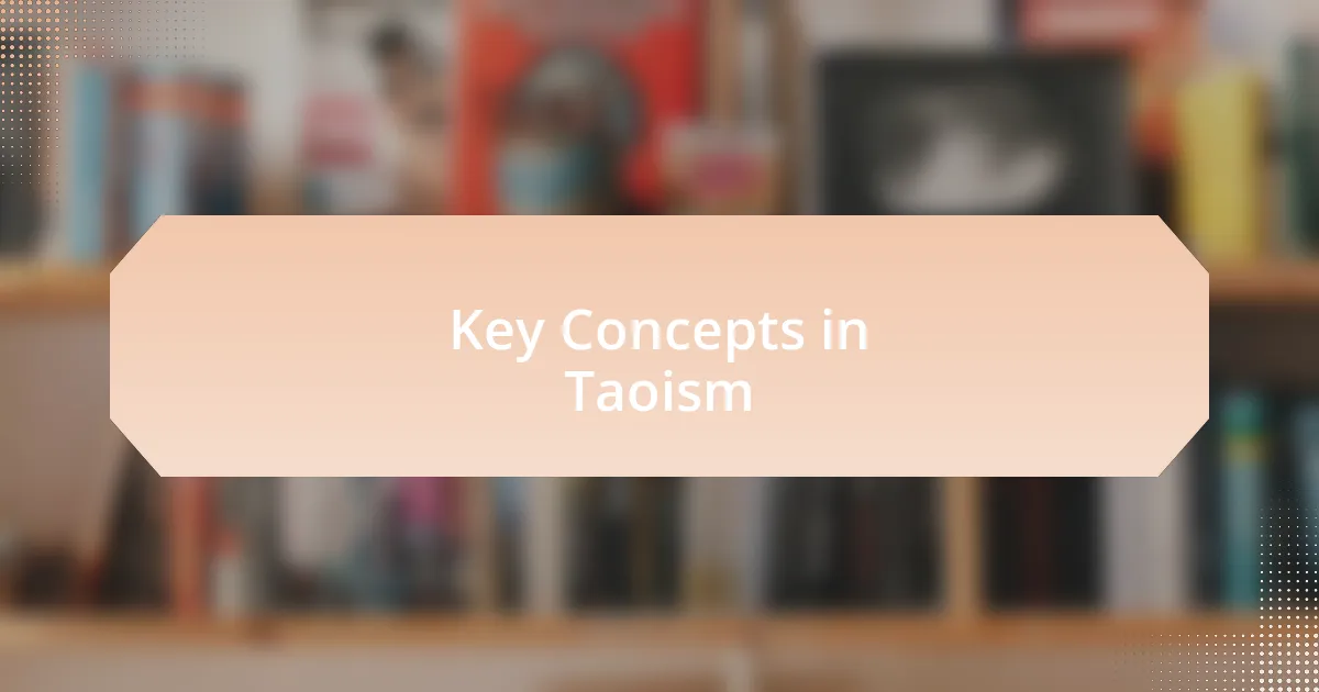 Key Concepts in Taoism