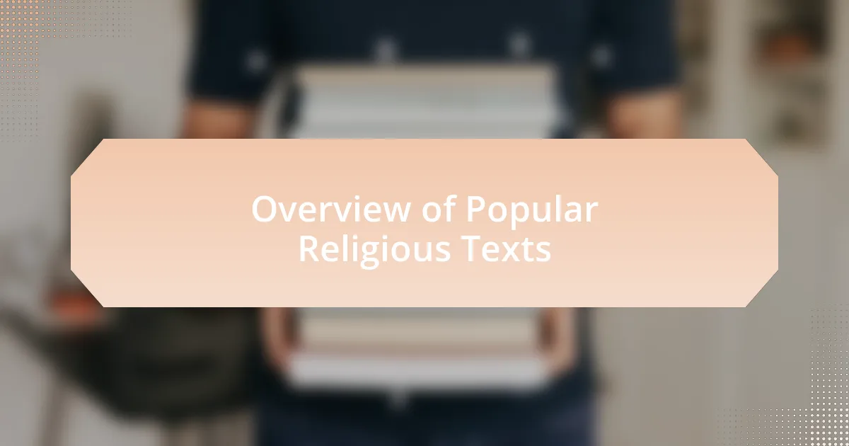 Overview of Popular Religious Texts