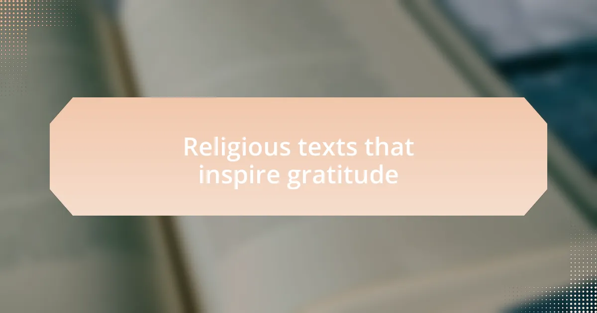 Religious texts that inspire gratitude