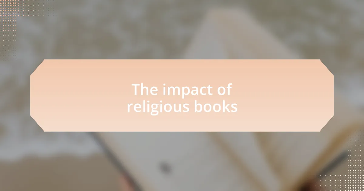The impact of religious books