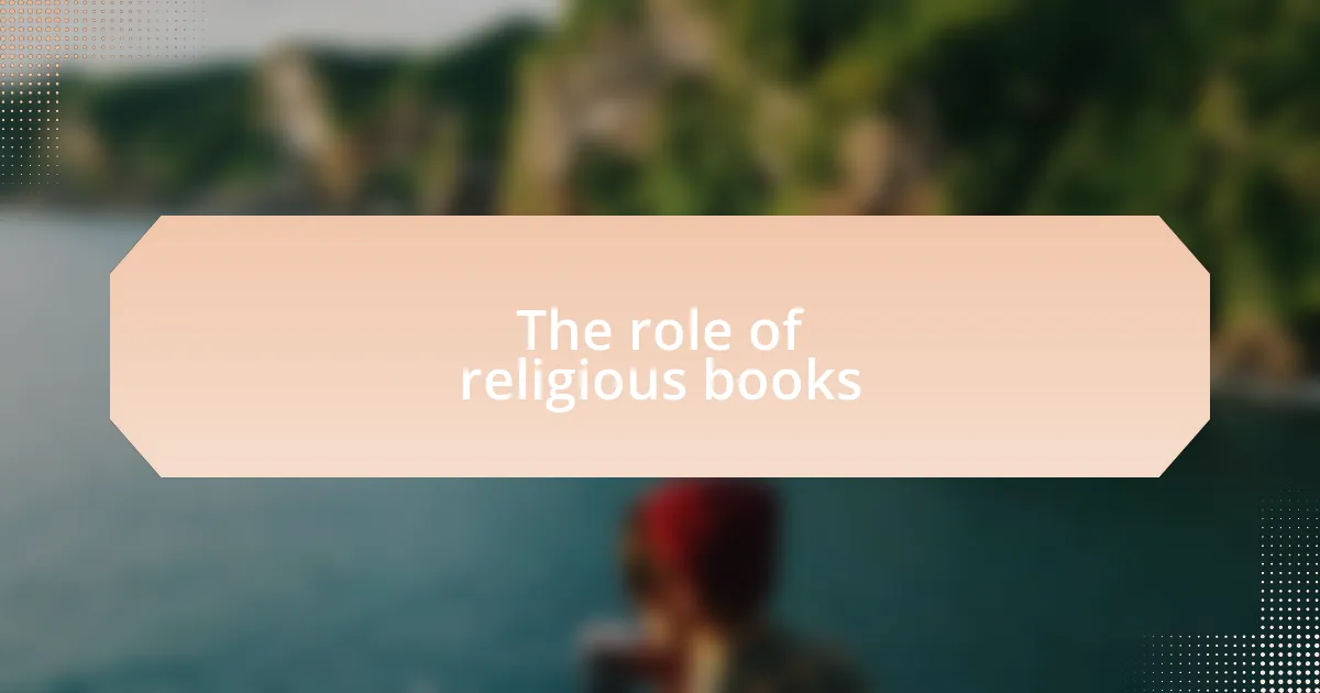 The role of religious books