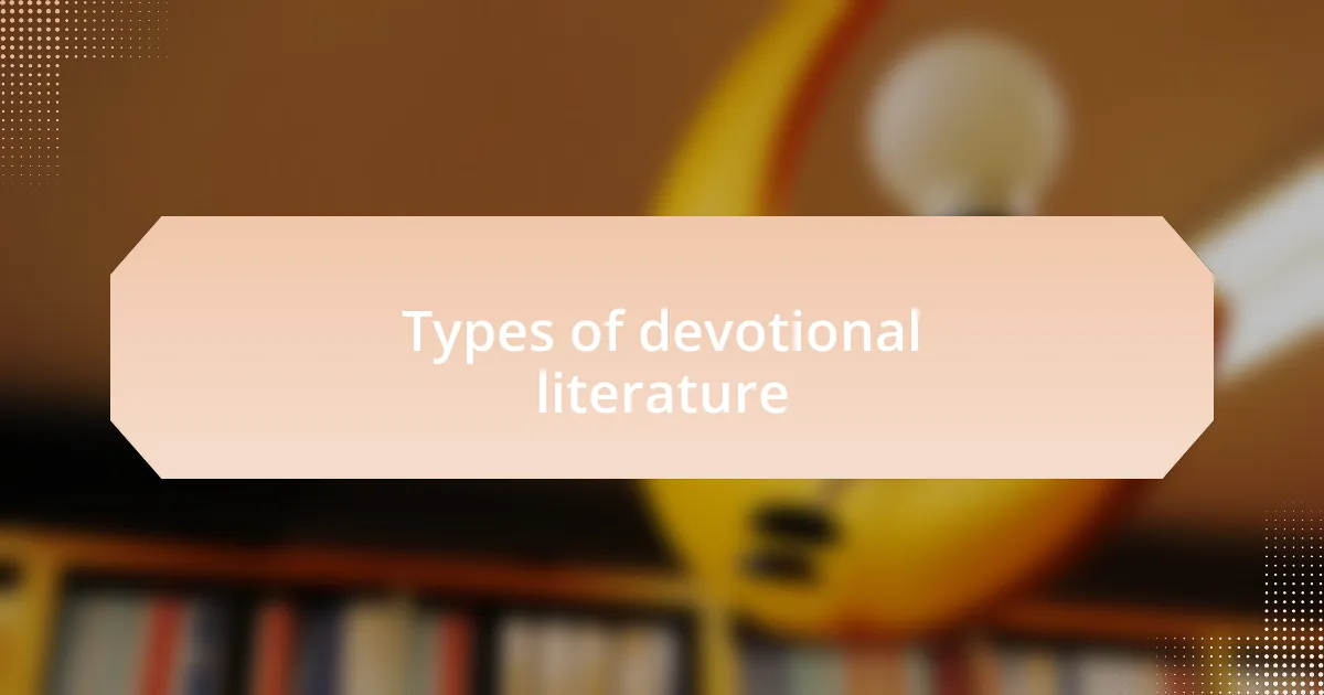 Types of devotional literature